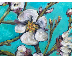 "Apricot Blossoms" Chris Wakefield Original Oil On Canvas Painting